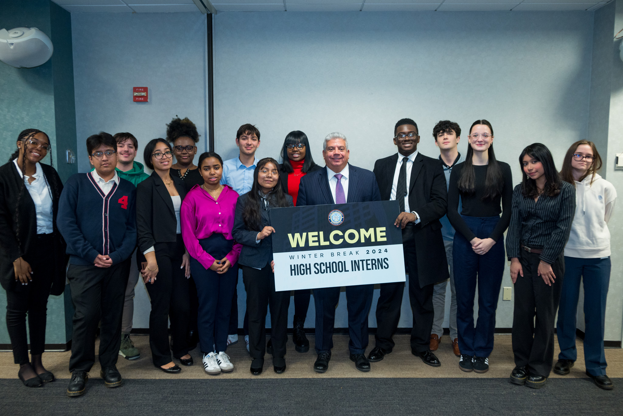 DA Gonzalez with Winter Break 2024 High School Interns