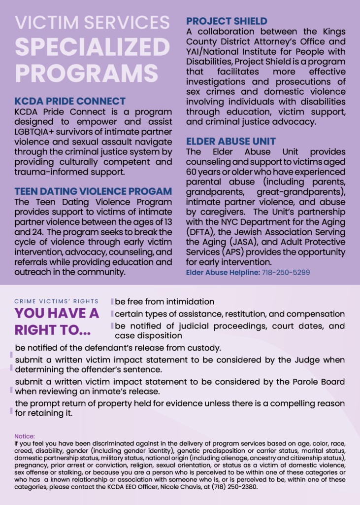 Victim Services flyer 2 of 2